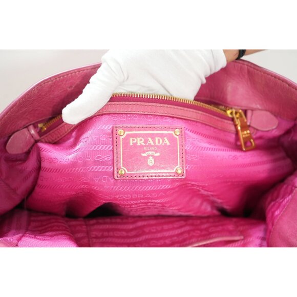 Prada 2 Way Bag Shoulder Pink Leather - Picture 10 of 11